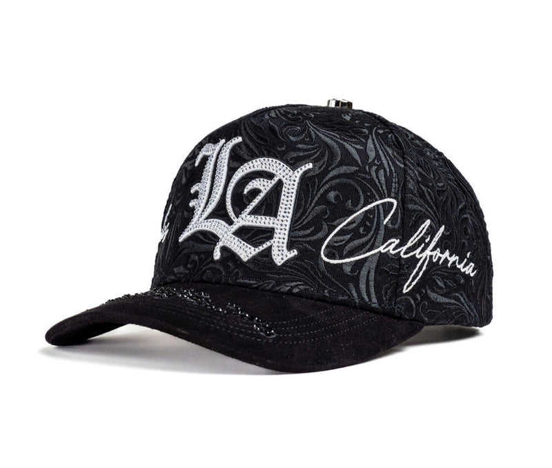 Black embroidered Los Ángeles